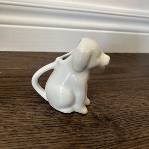 White Ceramic Dog-Shaped Creamer